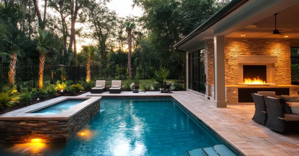 outdoors pool and tile